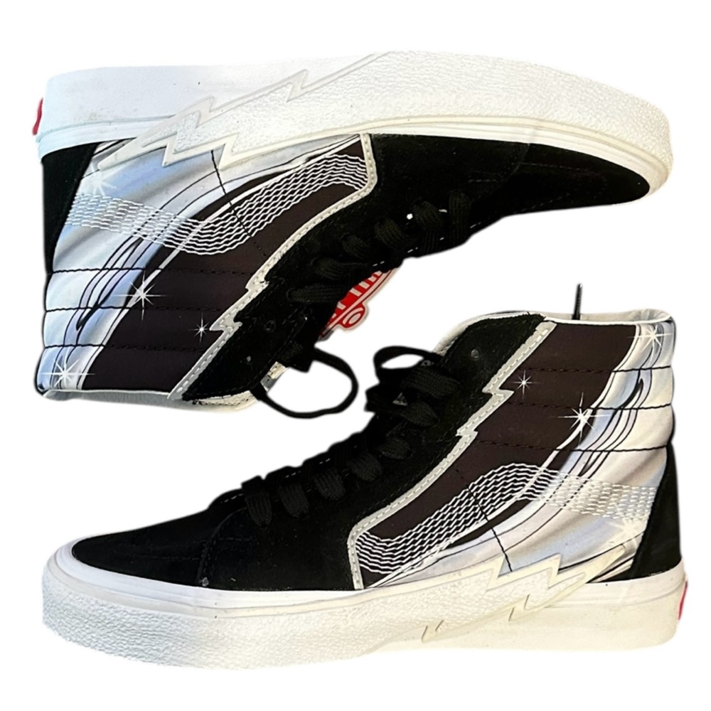Vans Sk8 Hi Boot High Top Chrome Flash Black Lightening Mens 6 Womens 7.5 New